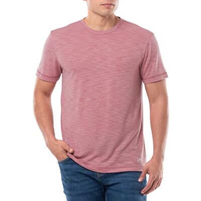 Lee Herren Schnell trocknendes kurzärmeliges T-Shirt, Antique Blush Heather, X-Groß Lee Herren Schnell trocknendes kurzärmeliges T-Shirt, Antique Blush Heather, X-Groß