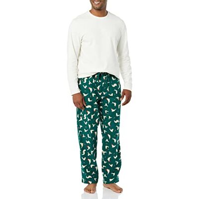 Amazon Essentials AEM20056F21 Pyjama-Sets, Eggshell White/Green, Seal, XS Amazon Essentials AEM20056F21 Pyjama-Sets, Eggshell White/Green, Seal, XS