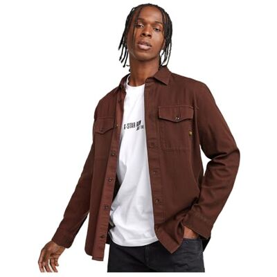 G-STAR Herren Marine Slim Hemd, Rot (dk Plum gd D24963-D454-G701), L G-STAR Herren Marine Slim Hemd, Rot (dk Plum gd D24963-D454-G701), L