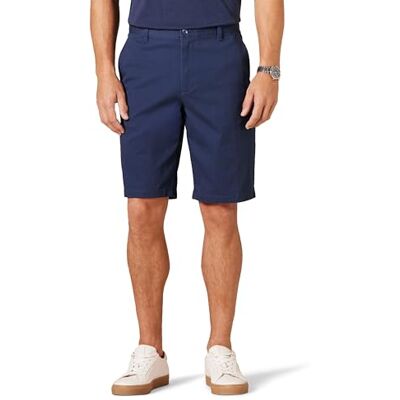 Amazon Essentials Herren Bequeme Slim-Fit-Stretch-Chinoshorts ohne Bundfalten, 28cm, Marineblau, 32W Amazon Essentials Herren Bequeme Slim-Fit-Stretch-Chinoshorts ohne Bundfalten, 28cm, Marineblau, 32W