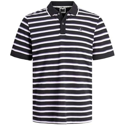 JACK & JONES Herren Jcohass AOP Polo Poloshirt, Schwarz, M JACK & JONES Herren Jcohass AOP Polo Poloshirt, Schwarz, M