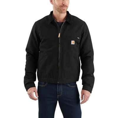 Carhartt , Herren, Detroit Lockere Jacke aus Segelleinen mit Deckenfutter, Schwarz, XL Carhartt , Herren, Detroit Lockere Jacke aus Segelleinen mit Deckenfutter, Schwarz, XL