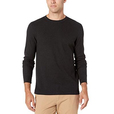 Amazon Essentials Herren Langärmeliges Waffel-Shirt, Schmale Passform, Schwarz, L Amazon Essentials Herren Langärmeliges Waffel-Shirt, Schmale Passform, Schwarz, L