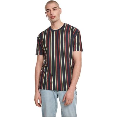 Urban Classics Herren Printed Oversized Retro Stripe Tee T-Shirt, midnightnavy/burnedred, XL Urban Classics Herren Printed Oversized Retro Stripe Tee T-Shirt, midnightnavy/burnedred, XL