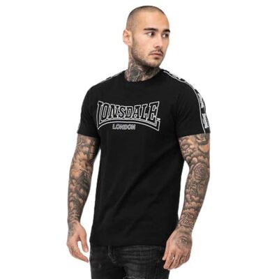 Lonsdale Herren T-Shirt Normale Passform VEMENTRY S, Black/White Lonsdale Herren T-Shirt Normale Passform VEMENTRY S, Black/White