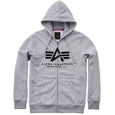 Alpha Herren Basic Zip Hoody Kapuzensweat Für Kapuzenpullover, Grey Heather, M EU Alpha Herren Basic Zip Hoody Kapuzensweat Für Kapuzenpullover, Grey Heather, M EU