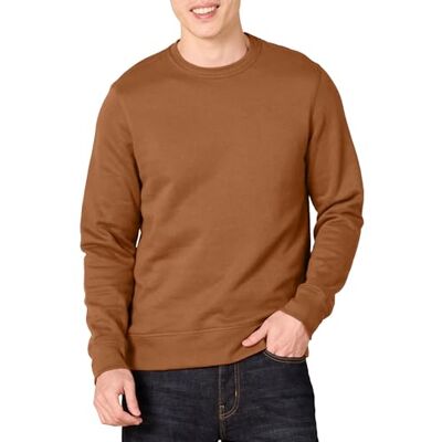 Amazon Essentials Herren Fleece-Sweatshirt mit Rundhalsausschnitt (erhältlich in Big & Tall), Toffee Braun, S Amazon Essentials Herren Fleece-Sweatshirt mit Rundhalsausschnitt (erhältlich in Big & Tall), Toffee Braun, S