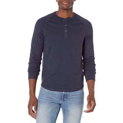 Amazon Essentials Herren Langärmeliges Henley-Shirt, Navy, XS Amazon Essentials Herren Langärmeliges Henley-Shirt, Navy, XS