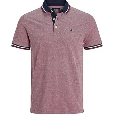 JACK & JONES Herren Slim Fit Polo Shirt JJEPAULOS Uni Sommer Hemd Kragen Kurz Arm Basic Pique Cotton, Rio-rot, XS JACK & JONES Herren Slim Fit Polo Shirt JJEPAULOS Uni Sommer Hemd Kragen Kurz Arm Basic Pique Cotton, Rio-rot, XS