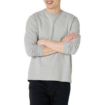 Amazon Essentials Herren Langärmeliges T-Shirt, Normale Passform, Hellgrau Meliert, M Amazon Essentials Herren Langärmeliges T-Shirt, Normale Passform, Hellgrau Meliert, M