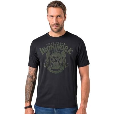 JP 1880 Herren große Größen Übergrößen Menswear L-8XL T-Shirt, Halbarm, Brustprint schwarz 3XL 842388100-3XL JP 1880 Herren große Größen Übergrößen Menswear L-8XL T-Shirt, Halbarm, Brustprint schwarz 3XL 842388100-3XL