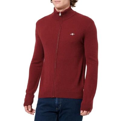 GANT Herren Extrafine Lambswool Zip Cardigan Strickjacke, Plumped Red, 3XL EU GANT Herren Extrafine Lambswool Zip Cardigan Strickjacke, Plumped Red, 3XL EU