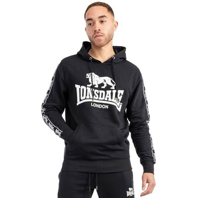Lonsdale Herren Kapuzensweatshirt Normale Passform SCOUSBURGH XXL, Black/White Lonsdale Herren Kapuzensweatshirt Normale Passform SCOUSBURGH XXL, Black/White