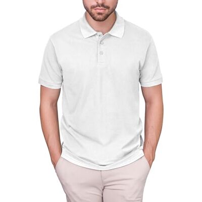 HRM Luxury Polo für Herren, Weiß, Gr. 3XL Premium Poloshirt aus 100% Baumwolle, Basic Polohemd bis 60°C Farbecht Waschbar Hochwertige & Nachhaltige Bekleidung HRM Luxury Polo für Herren, Weiß, Gr. 3XL Premium Poloshirt aus 100% Baumwolle, Basic Polohemd bis 60°C Farbecht Waschbar Hochwertige & Nachhaltige Bekleidung