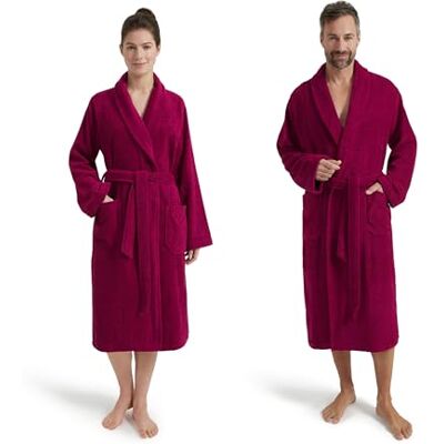 Möve Homewear Schalkragenmantel Basic aus 100% Baumwolle, Größe L, berry Möve Homewear Schalkragenmantel Basic aus 100% Baumwolle, Größe L, berry