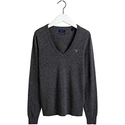 GANT Herren Extrafine Lambswool V-Neck Pullover, Dk Charcoal Melange, 3XL EU GANT Herren Extrafine Lambswool V-Neck Pullover, Dk Charcoal Melange, 3XL EU