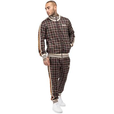 Lonsdale Herren Trainingsanzug schmale Passform HEDLEY L, Brown/Ecru/Orange Lonsdale Herren Trainingsanzug schmale Passform HEDLEY L, Brown/Ecru/Orange