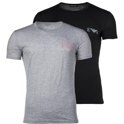 Giorgio Armani Herren Bold Monogram 2-Pack Crew Neck T-Shirt Black M Giorgio Armani Herren Bold Monogram 2-Pack Crew Neck T-Shirt Black M