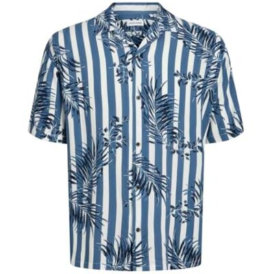 JACK & JONES Herren Jjjeff Resort AOP Shirt Ss Hemd 12247759 ,Ensign Blue ,L JACK & JONES Herren Jjjeff Resort AOP Shirt Ss Hemd 12247759 ,Ensign Blue ,L