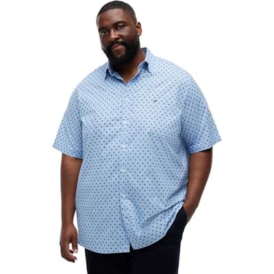 Tommy Hilfiger Herren Hemd Flex Poplin Kurzarm, Blau (Sweet Blue/Allover), 3XL Tommy Hilfiger Herren Hemd Flex Poplin Kurzarm, Blau (Sweet Blue/Allover), 3XL
