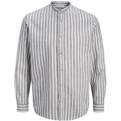JACK & JONES Jjesummer Linen Blend Band Shirt L/S Sn JACK & JONES Jjesummer Linen Blend Band Shirt L/S Sn