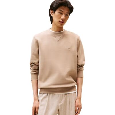 Tommy Hilfiger Herren Sweatshirt Seasonal Fleece mit Rundhalsausschnitt, Beige (Coastal Taupe), XL Tommy Hilfiger Herren Sweatshirt Seasonal Fleece mit Rundhalsausschnitt, Beige (Coastal Taupe), XL