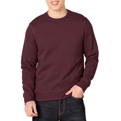 Amazon Essentials Men's Crewneck Fleece Sweatshirt, Burgundy, Medium Amazon Essentials Men's Crewneck Fleece Sweatshirt, Burgundy, Medium