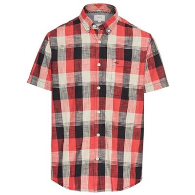 camel active Herren Kariertes Kurzarmhemd aus Reiner Baumwolle Rot, menswear-3XL camel active Herren Kariertes Kurzarmhemd aus Reiner Baumwolle Rot, menswear-3XL