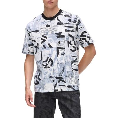 KARL LAGERFELD JEANS Relaxed All Over Print Tee, Urban Texture AOP, L KARL LAGERFELD JEANS Relaxed All Over Print Tee, Urban Texture AOP, L