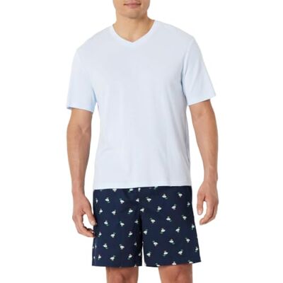Amazon Essentials Herren Schlafanzug-Shorts Aus Baumwollpopeline Mit Baumwoll-T-Shirt Amazon Essentials Herren Schlafanzug-Shorts Aus Baumwollpopeline Mit Baumwoll-T-Shirt