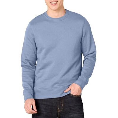 Amazon Essentials Herren Fleece-Sweatshirt mit Rundhalsausschnitt (erhältlich in Big & Tall), Schieferblau, S Amazon Essentials Herren Fleece-Sweatshirt mit Rundhalsausschnitt (erhältlich in Big & Tall), Schieferblau, S
