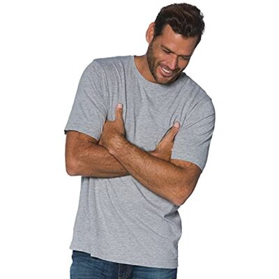 JP 1880 Herren große Größen Übergrößen Menswear L-8XL T-Shirt, Basic, Rundhals, gekämmte Baumwolle grau Melange XL 702558123-XL JP 1880 Herren große Größen Übergrößen Menswear L-8XL T-Shirt, Basic, Rundhals, gekämmte Baumwolle grau Melange XL 702558123-XL