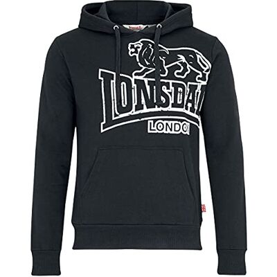 Lonsdale Herren Kapuzensweatshirt Normale Passform TADLEY L, Black/Ecru Lonsdale Herren Kapuzensweatshirt Normale Passform TADLEY L, Black/Ecru