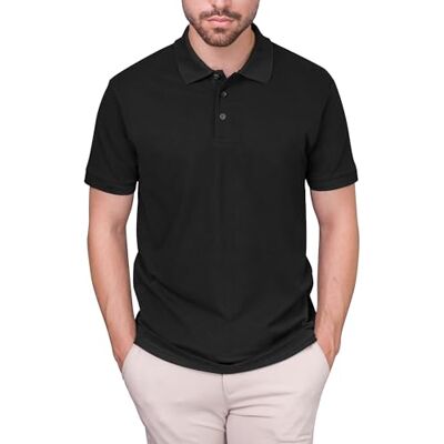 HRM Luxury Polo, Schwarz, Gr. M Premium Herren Polo Shirt aus 100% Baumwolle Basic Polohemd bis 60°C Farbecht Waschbar Hochwertige & Nachhaltige Bekleidung HRM Luxury Polo, Schwarz, Gr. M Premium Herren Polo Shirt aus 100% Baumwolle Basic Polohemd bis 60°C Farbecht Waschbar Hochwertige & Nachhaltige Bekleidung