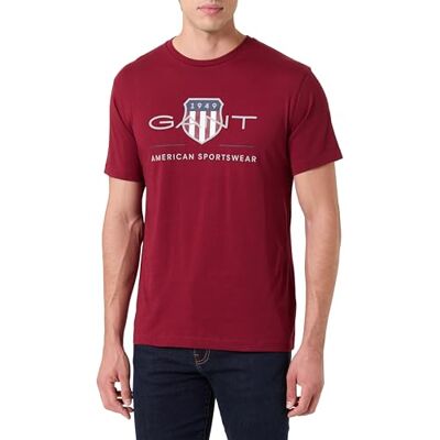 GANT Herren Reg Archive Shield T-Shirt, Rot, XL EU GANT Herren Reg Archive Shield T-Shirt, Rot, XL EU