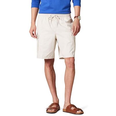 Amazon Essentials Herren Cargoshorts mit elastischer Taille, 23cm, Stone, XS Amazon Essentials Herren Cargoshorts mit elastischer Taille, 23cm, Stone, XS