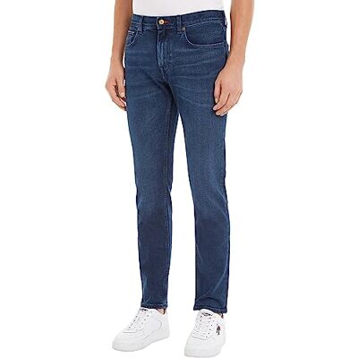 Tommy Hilfiger Herren Jeans Hose Core Straight Denton mit Stretch, Blau (Bridger Indigo), 28W/30L Tommy Hilfiger Herren Jeans Hose Core Straight Denton mit Stretch, Blau (Bridger Indigo), 28W/30L