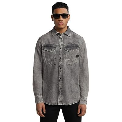 G-STAR Herren Dakota Slim Hemd, Grau (Sun Faded Graphite Grey D23616-D540-H162), XS G-STAR Herren Dakota Slim Hemd, Grau (Sun Faded Graphite Grey D23616-D540-H162), XS