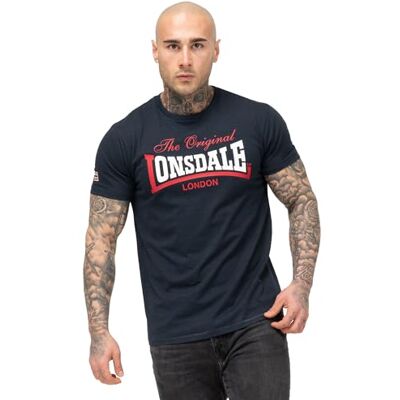 Lonsdale Herren T-Shirt Normale Passform ALDINGHAM S, Dark Navy/Red/White Lonsdale Herren T-Shirt Normale Passform ALDINGHAM S, Dark Navy/Red/White