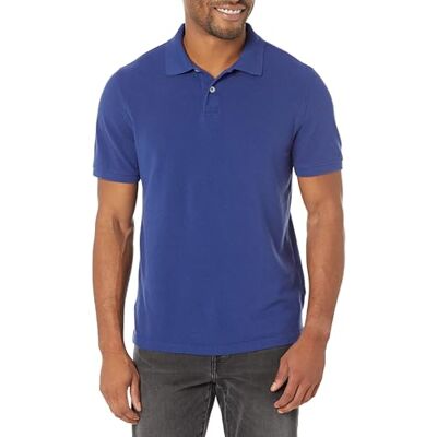 Amazon Essentials Herren Piqué-Poloshirt aus Baumwolle, Schmale Passform, Marineblau, S Amazon Essentials Herren Piqué-Poloshirt aus Baumwolle, Schmale Passform, Marineblau, S