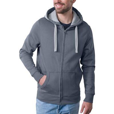 HRM Herren Hooded Jacket I Premium Kapuzenpullover Herren mit Kontrast-Innenfutter I Basic Hoodie mit Reißverschluss I Zip Hoodie I Hochwertige & nachhaltige Herren-Bekleidung HRM Herren Hooded Jacket I Premium Kapuzenpullover Herren mit Kontrast-Innenfutter I Basic Hoodie mit Reißverschluss I Zip Hoodie I Hochwertige & nachhaltige Herren-Bekleidung