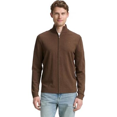 TOM TAILOR Herren 1047571 Strickjacke, 38678 Dark Taupe Melange, M EU TOM TAILOR Herren 1047571 Strickjacke, 38678 Dark Taupe Melange, M EU