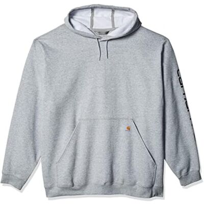 Carhartt Herren Sleeve Logo Hooded Sweatshirt Kapuzenpullover, Heather Grey/Black, XXL Carhartt Herren Sleeve Logo Hooded Sweatshirt Kapuzenpullover, Heather Grey/Black, XXL