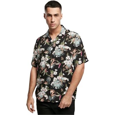 Urban Classics Herren Hemd Viscose AOP Resort Shirt, lässiges Hemd für Männer, mit floralem Print, erhältlich in vielen Farbvarianten, Größen XS-5XL Urban Classics Herren Hemd Viscose AOP Resort Shirt, lässiges Hemd für Männer, mit floralem Print, erhältlich in vielen Farbvarianten, Größen XS-5XL