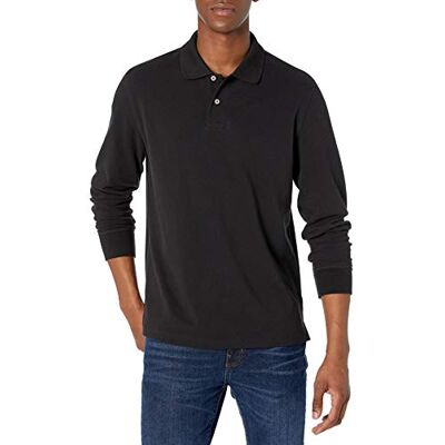 Amazon Essentials Herren Pique-Poloshirt mit Langen Ärmeln in normaler Passform, Schwarz, XL Amazon Essentials Herren Pique-Poloshirt mit Langen Ärmeln in normaler Passform, Schwarz, XL
