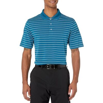 Amazon Essentials Herren Golf-Poloshirt, Feuchtigkeitsableitend Schnell Trocknend, Kurzarm, Grünblau Weiß Streifen, S Amazon Essentials Herren Golf-Poloshirt, Feuchtigkeitsableitend Schnell Trocknend, Kurzarm, Grünblau Weiß Streifen, S