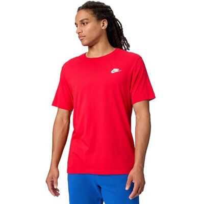 NIKE Herren Sportswear Club T-Shirt, University Red/White, 2XL NIKE Herren Sportswear Club T-Shirt, University Red/White, 2XL