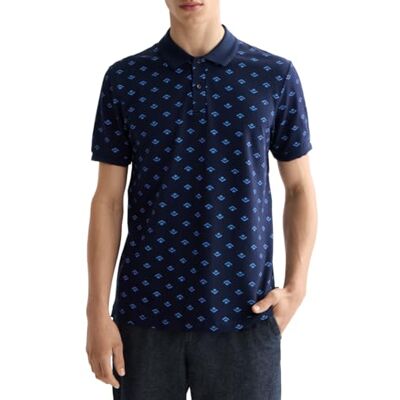 Scotch & Soda Herren All Over Print Shirt Polohemd, Micro Diamond Peacoat AOP, L EU Scotch & Soda Herren All Over Print Shirt Polohemd, Micro Diamond Peacoat AOP, L EU