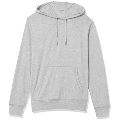 Amazon Essentials Herren Leichter Kapuzenpullover aus Jersey, Mittelgrau Meliert, S Amazon Essentials Herren Leichter Kapuzenpullover aus Jersey, Mittelgrau Meliert, S