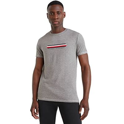 Tommy Hilfiger Cn Ss Tee Kurzarm T-Shirts, Herren, Grau (Medium Grey Heather), L Tommy Hilfiger Cn Ss Tee Kurzarm T-Shirts, Herren, Grau (Medium Grey Heather), L